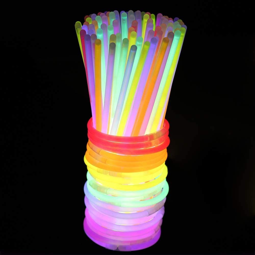 Betisoare bratari luminoase glow sticks, diverse culori, set 100 bucati culoare multicolor MultiMark GlobalProd
