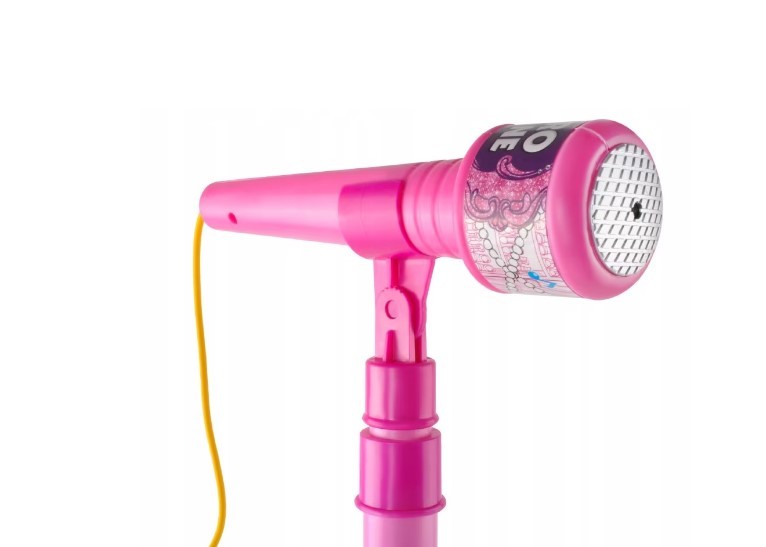 Microfon de jucarie cu stativ reglabil 106 cm, amplificator voce, mp3, conectare smartphone, roz MultiMark GlobalProd