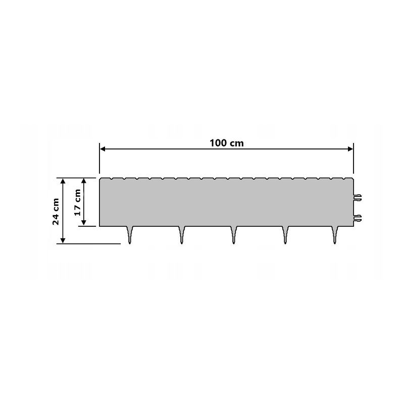 Palisada gradina, gardulet decorativ 24x100 cm, imbinari ascunse, maro MultiMark GlobalProd