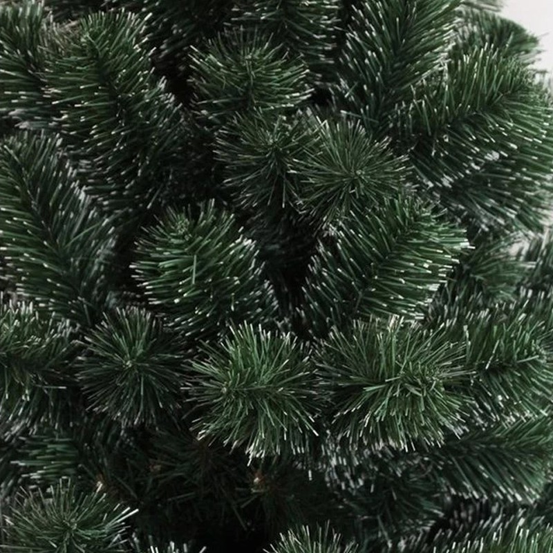 Brad artificial de craciun, pin cashmere 180 cm, verde natural cu varfuri albe, aspect nins, suport inclus MultiMark GlobalProd