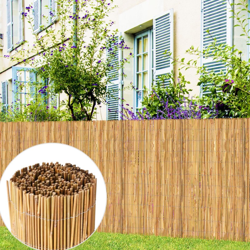 Gard din bambus pentru delimitare spatiu, aspect natural, 150x150 cm MultiMark GlobalProd