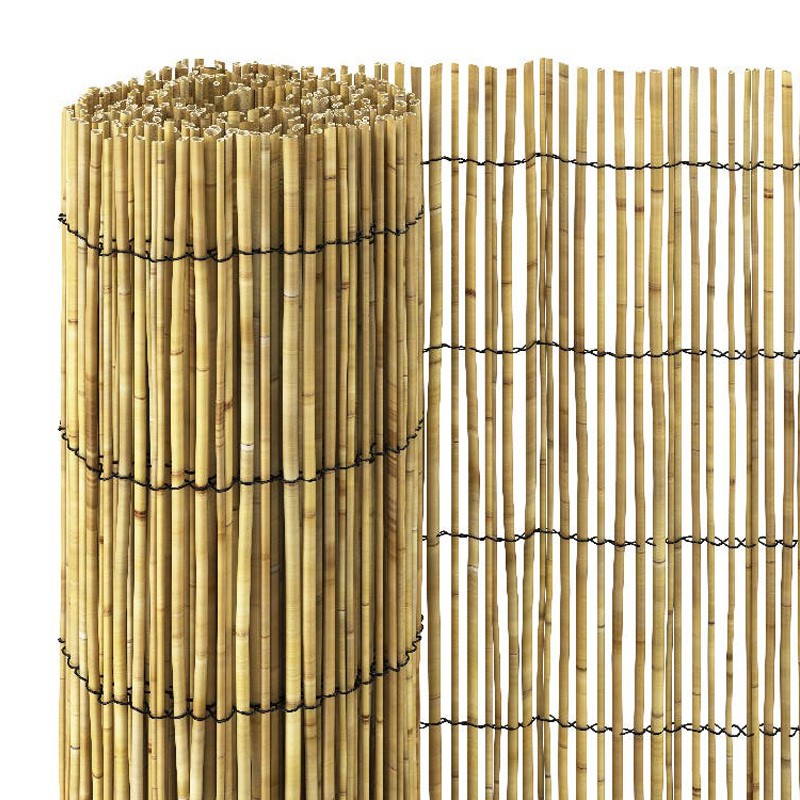 Gard din bambus pentru delimitare spatiu, aspect natural, 150x150 cm MultiMark GlobalProd