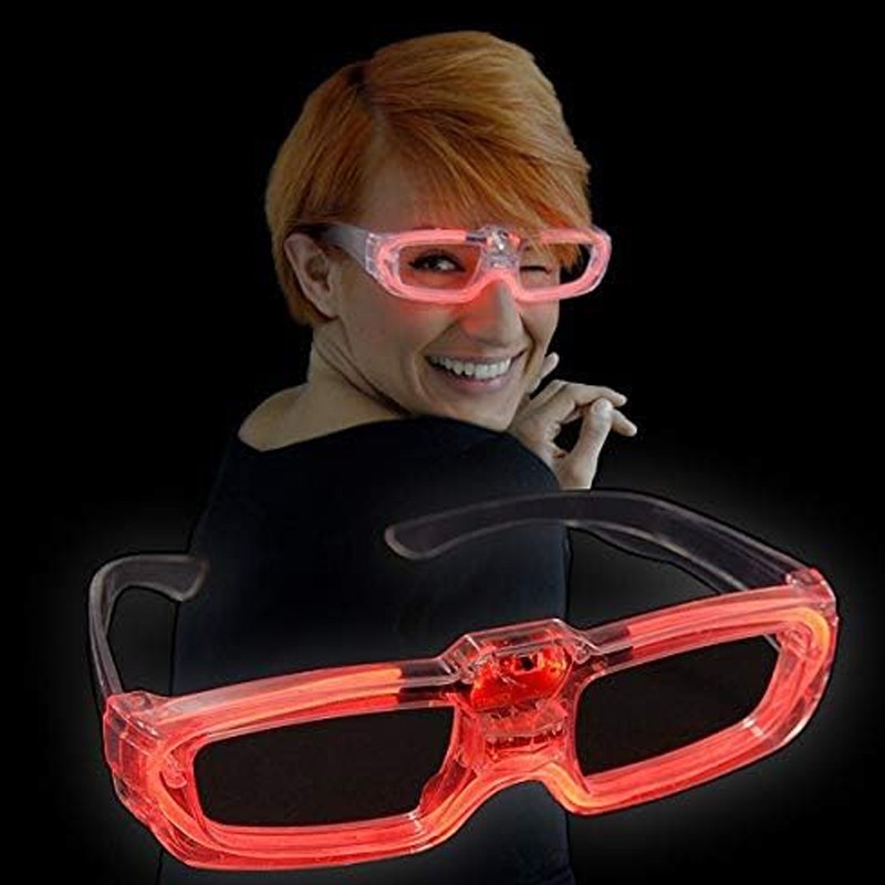 Ochelari led animatie petreceri, 3 moduri de iluminare, alimentare baterii culoare rosu MultiMark GlobalProd