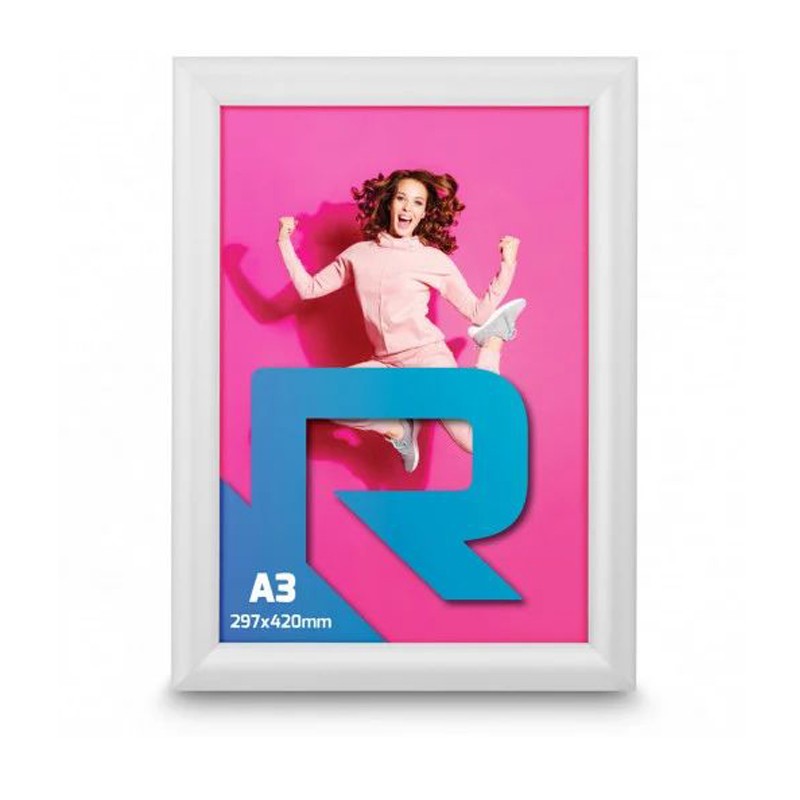 Rama click aluminiu a3, pentru postere sau afise, colturi drepte, gri MultiMark GlobalProd