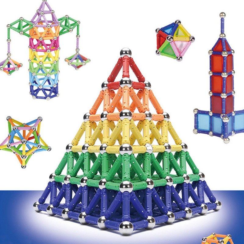 Set constructie magnetic 3d, joc educativ, 230 piese multicolore, diferite forme si dimensiuni, 6 ani+ MultiMark GlobalProd