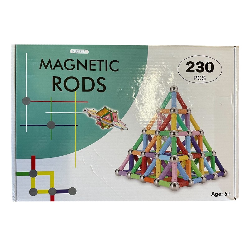 Set constructie magnetic 3d, joc educativ, 230 piese multicolore, diferite forme si dimensiuni, 6 ani+ MultiMark GlobalProd