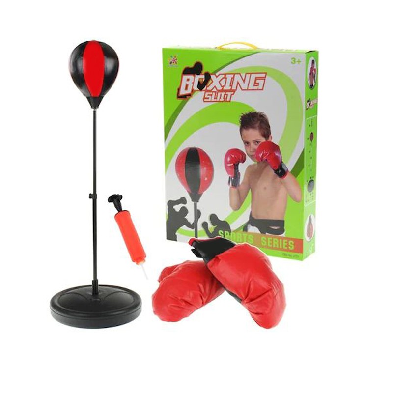 Set de box pentru copii, manusi si para box, pompa pentru umflat, inaltime relgabila 70-106 cm MultiMark GlobalProd