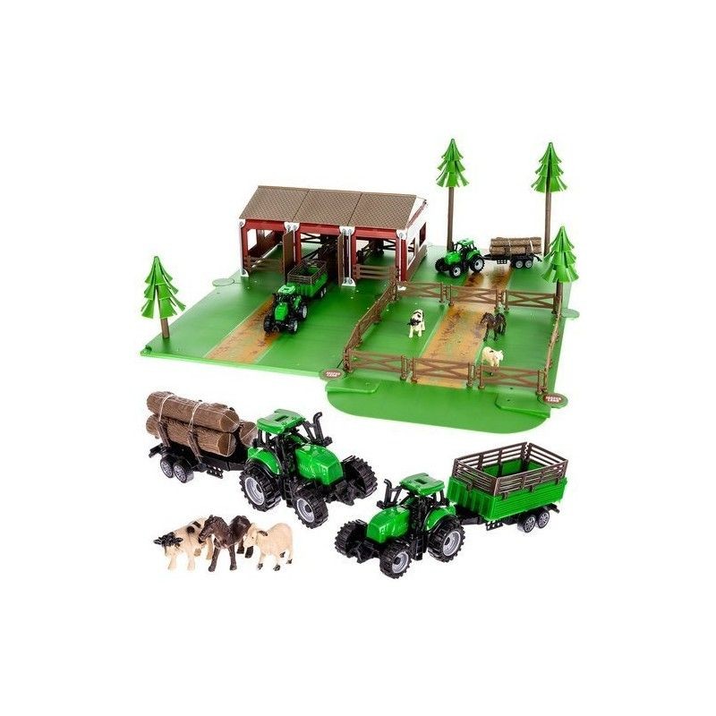 Set de joaca ferma cu utilaje agricole si animale, 102 piese, 54 x 62 x 20 cm MultiMark GlobalProd