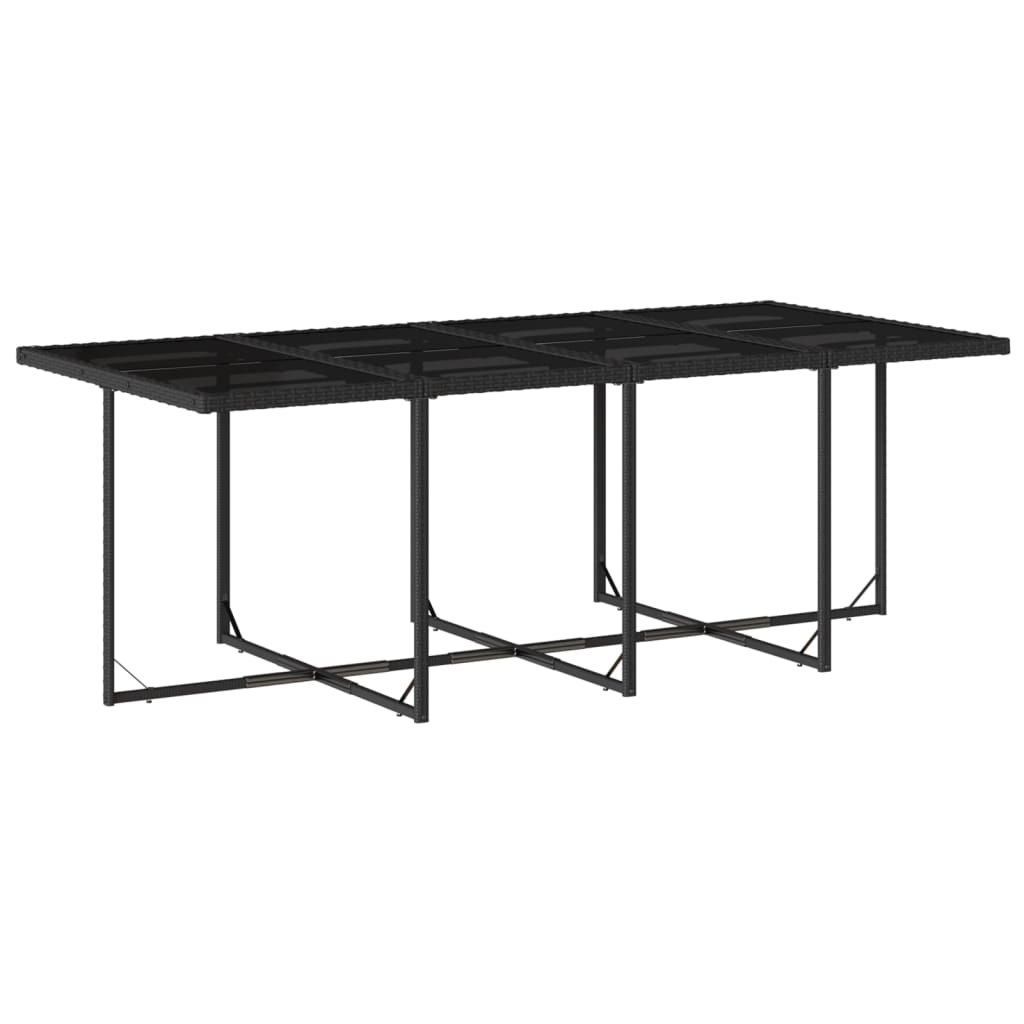 Set mobilier de grădină cu perne, 13 piese, negru, poliratan GartenMobel Dekor