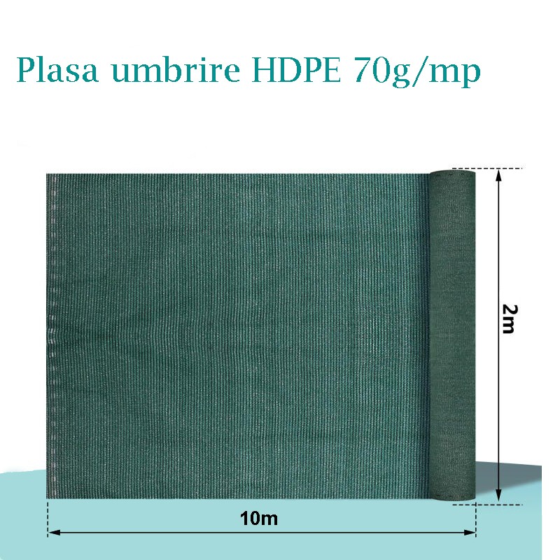 Plasa de umbrire si protectie 2x10 m, grad umbrire 70%, densitate hdpe 70 g/mp MultiMark GlobalProd