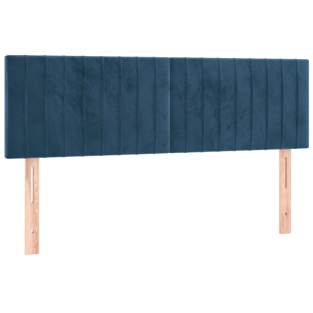 Pat box spring cu saltea, albastru închis, 140x190 cm, catifea GartenMobel Dekor