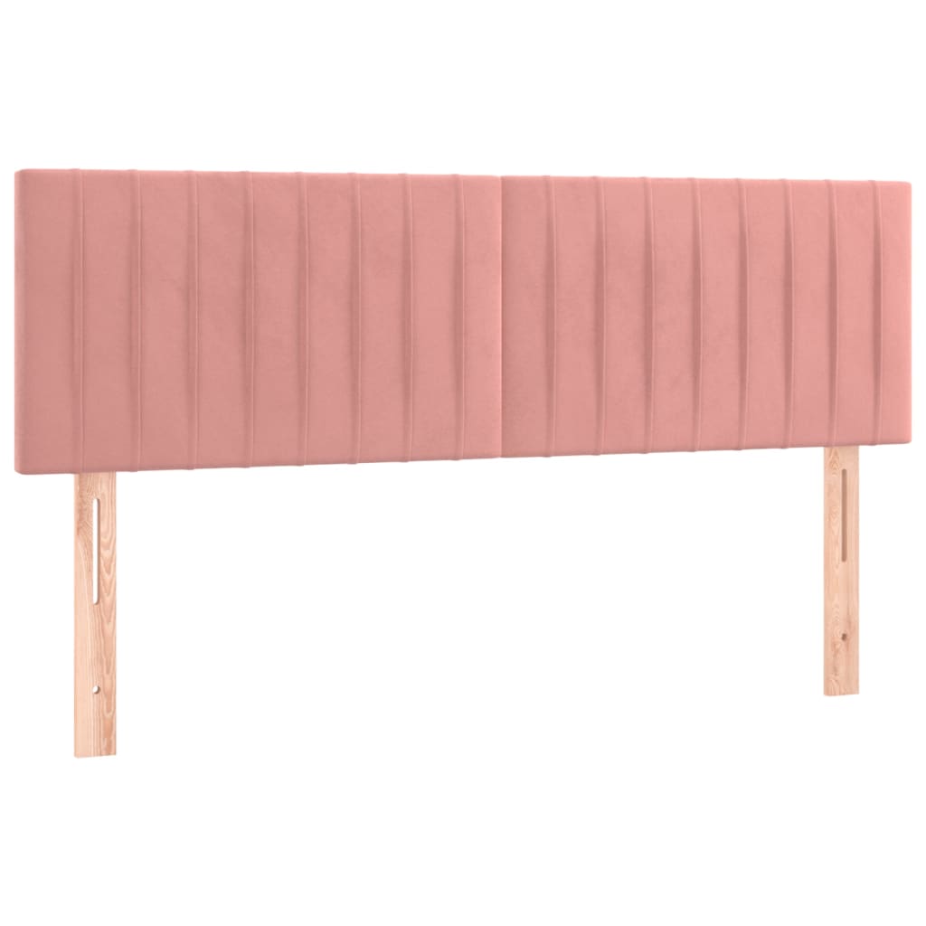 Pat box spring cu saltea, roz, 140x200 cm, catifea GartenMobel Dekor