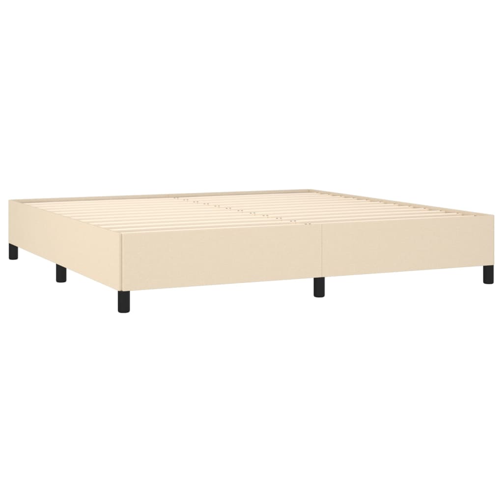 Pat box spring cu saltea, crem, 200x200 cm, textil GartenMobel Dekor