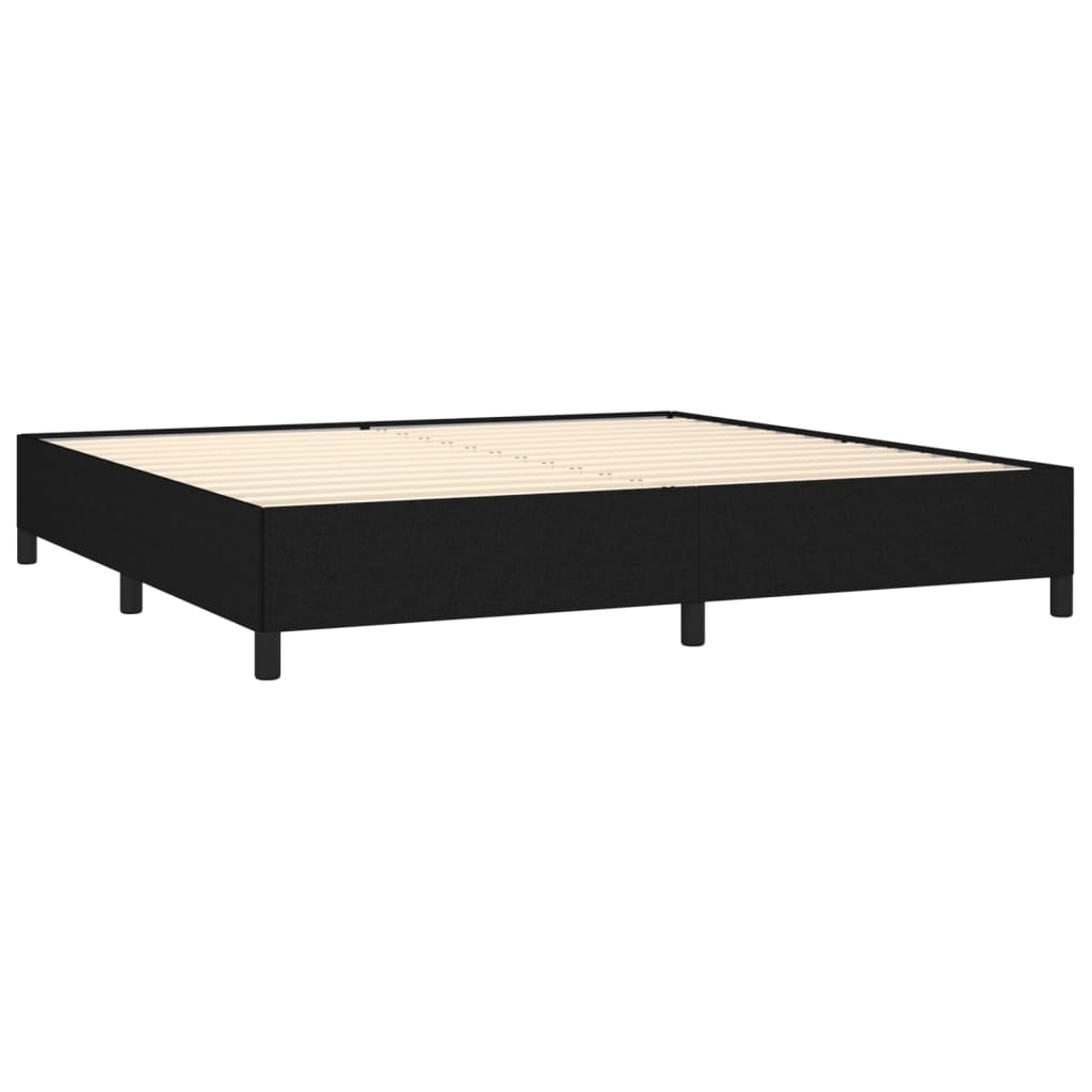 Pat box spring cu saltea, negru, 200x200 cm, textil GartenMobel Dekor