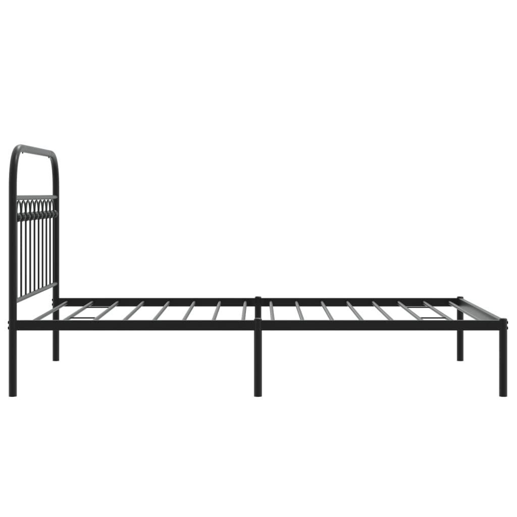 Cadru de pat din metal cu tăblie, negru, 107x203 cm GartenMobel Dekor