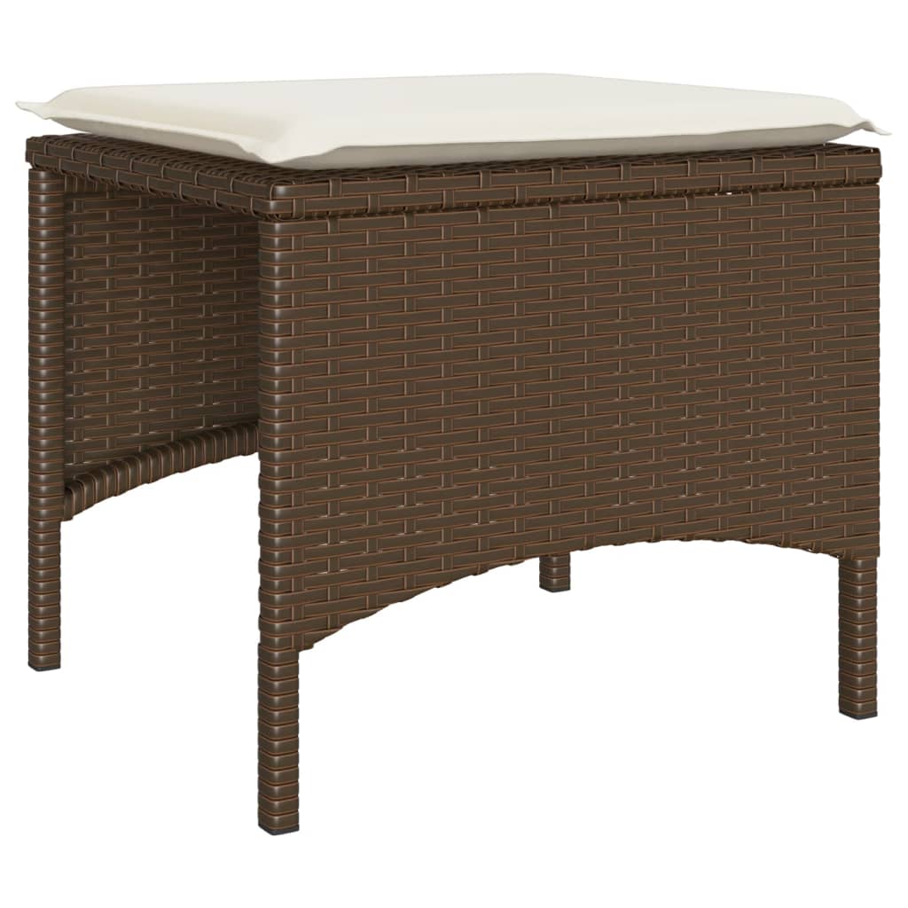 Canapea de grădină cu 2 locuri cu masă și scaune maro poliratan GartenMobel Dekor