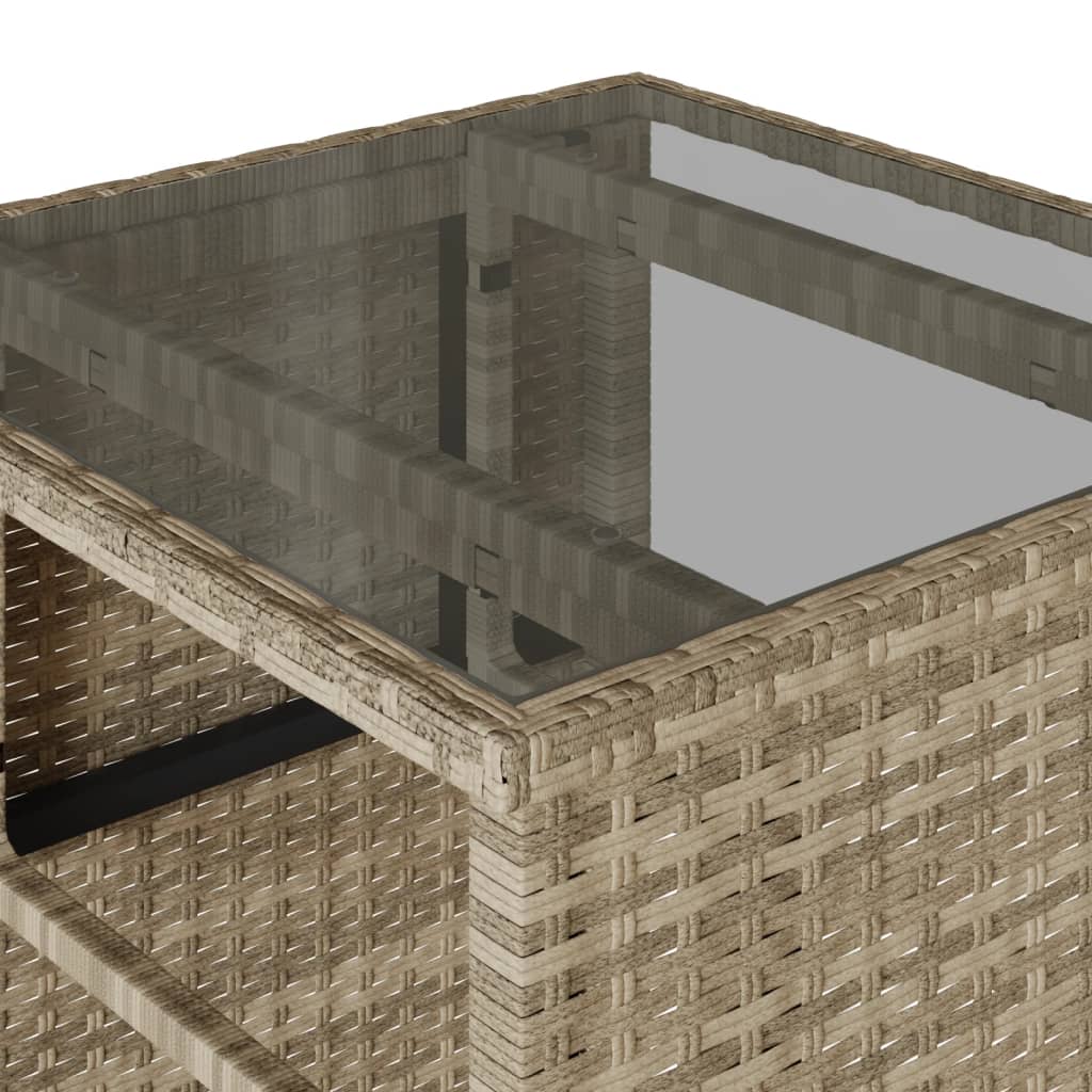 Set bistro cu perne, 3 piese, gri deschis, poliratan GartenMobel Dekor