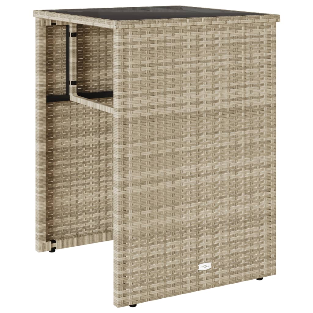 Set bistro cu perne, 3 piese, gri deschis, poliratan GartenMobel Dekor