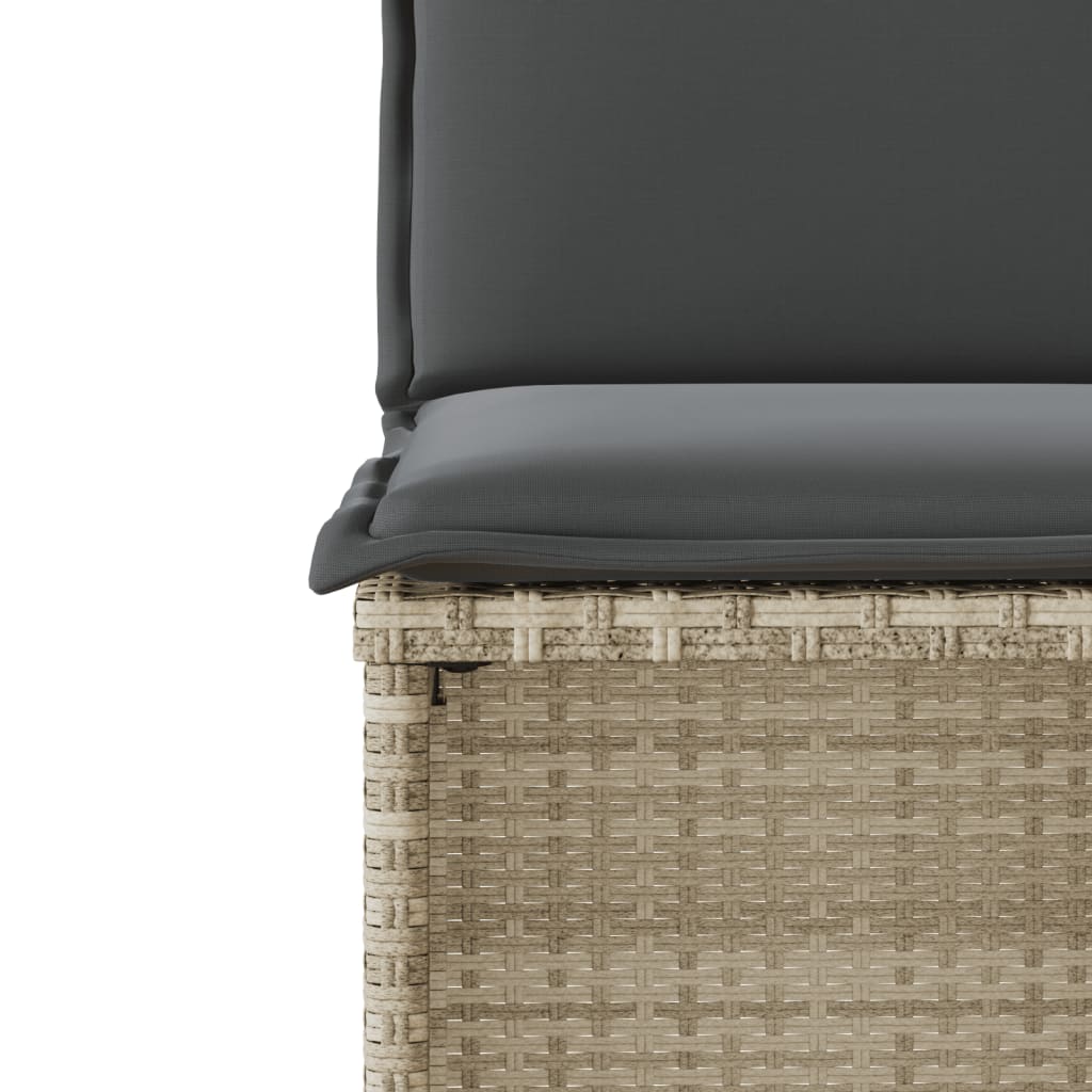 Set bistro cu perne, 3 piese, gri deschis, poliratan GartenMobel Dekor