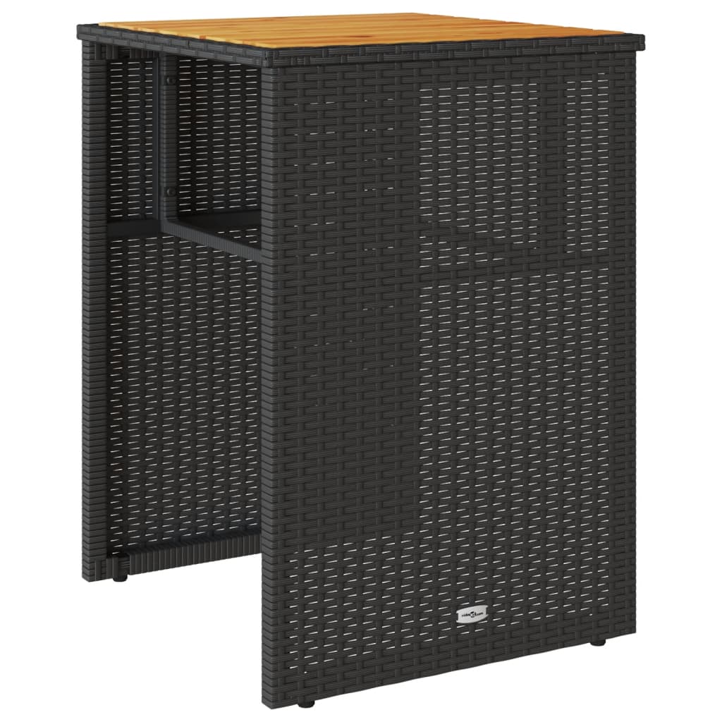 Set bistro cu perne, 3 piese, negru, poliratan GartenMobel Dekor