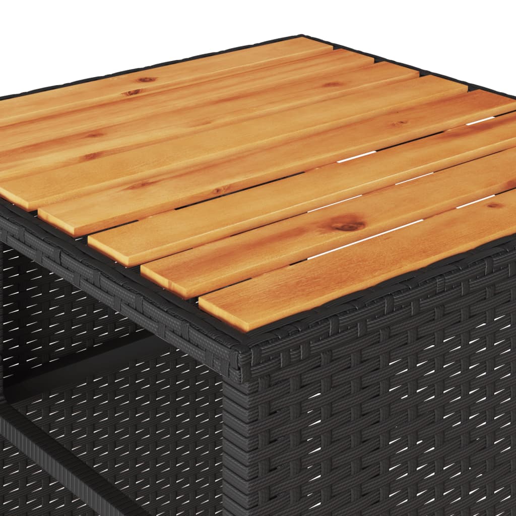 Set bistro cu perne, 3 piese, negru, poliratan GartenMobel Dekor