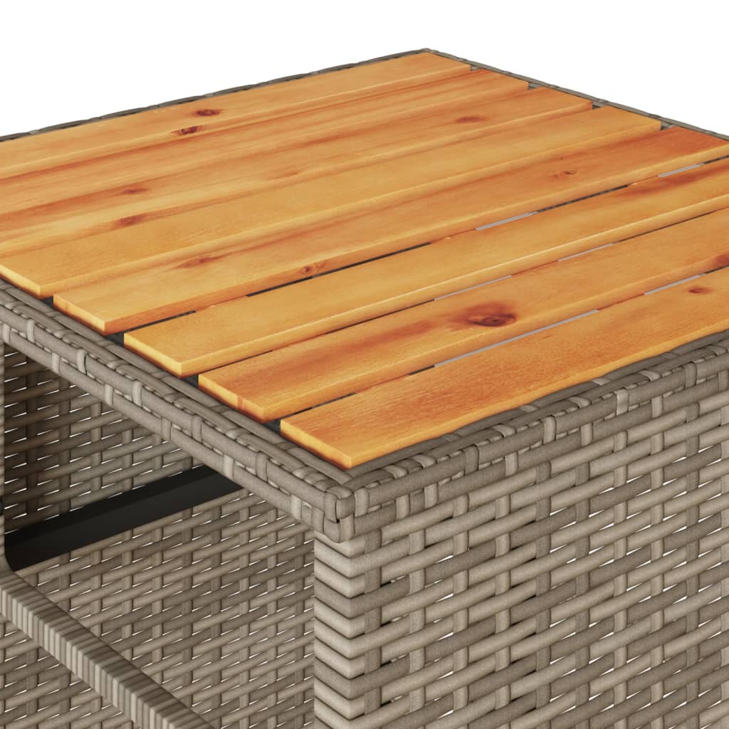 Set bistro de grădină cu perne, 3 piese, gri, poliratan GartenMobel Dekor