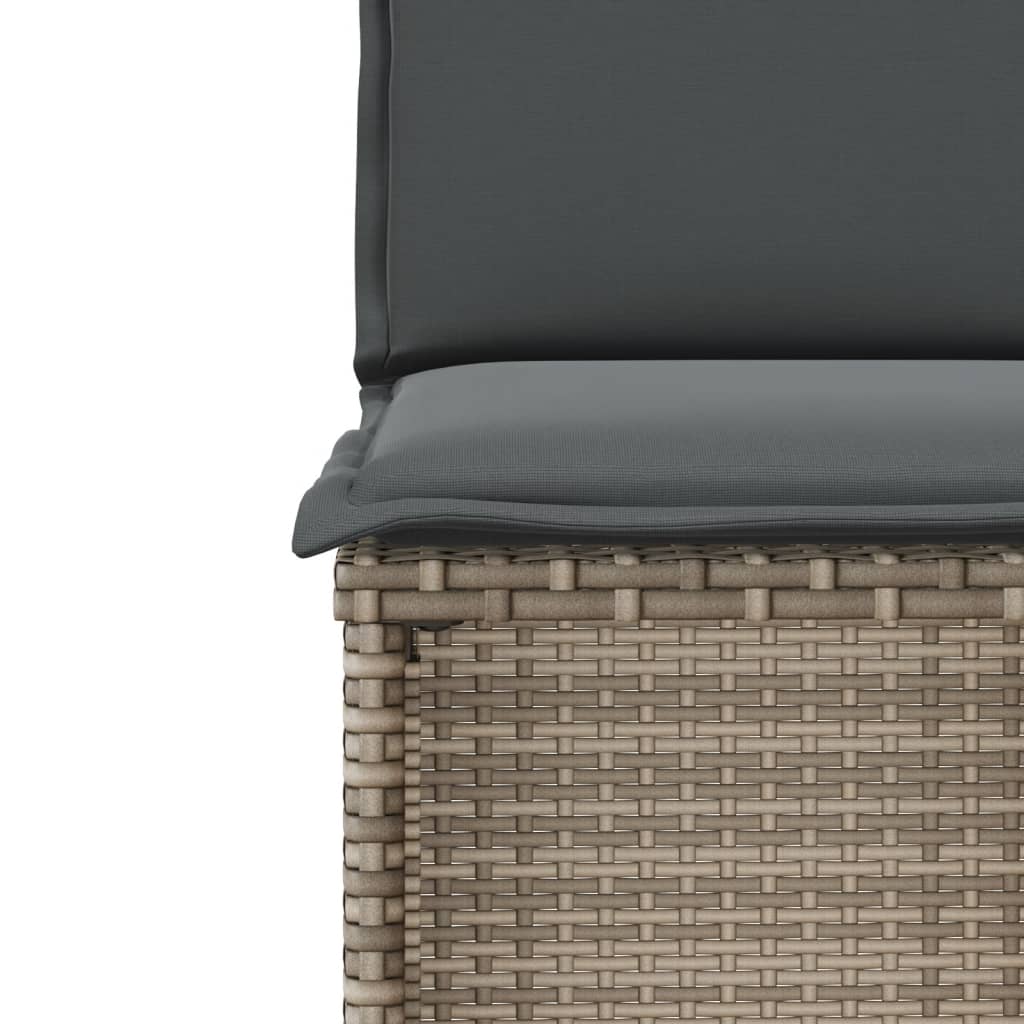 Set bistro de grădină cu perne, 3 piese, gri, poliratan GartenMobel Dekor