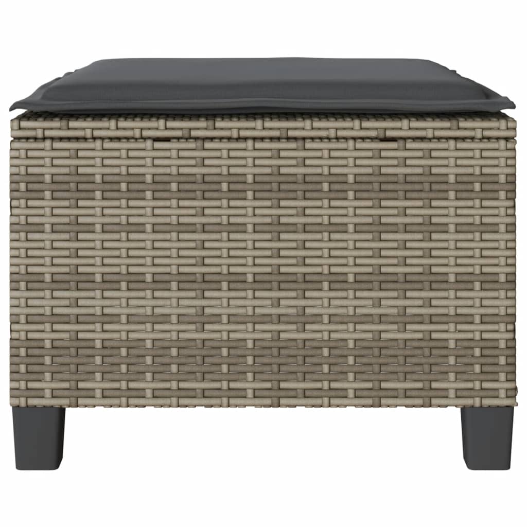 Set bistro de grădină cu perne, 3 piese, gri, poliratan GartenMobel Dekor