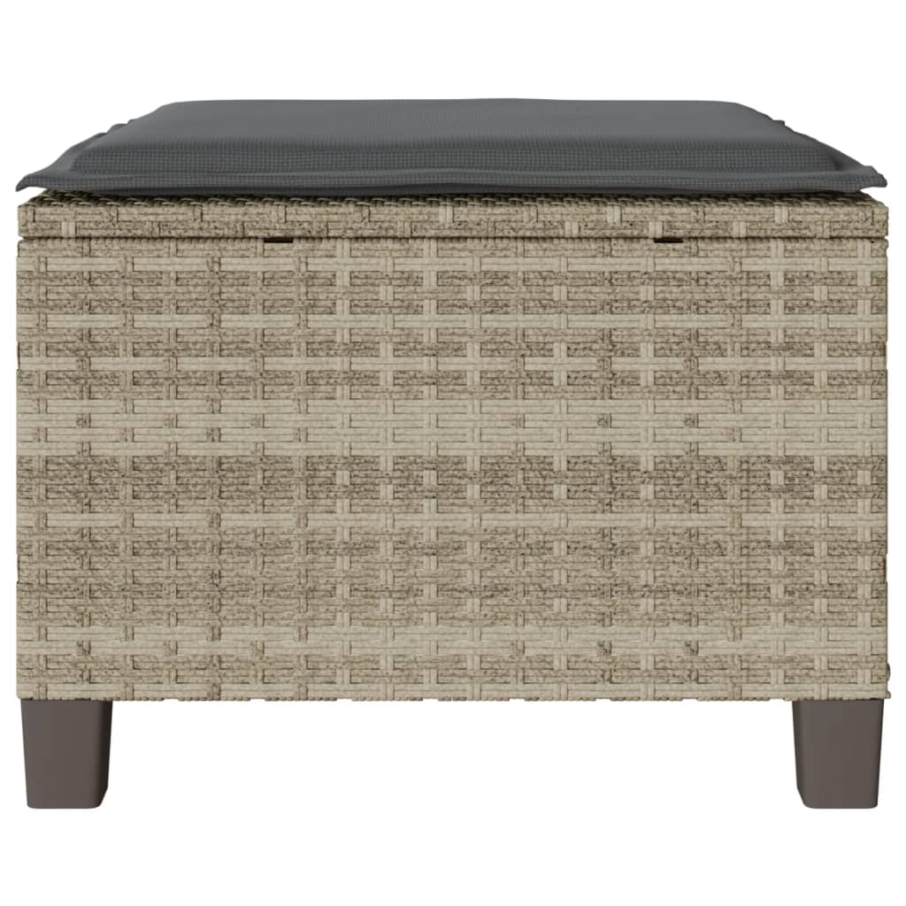 Set bistro cu perne, 3 piese, gri deschis, poliratan GartenMobel Dekor