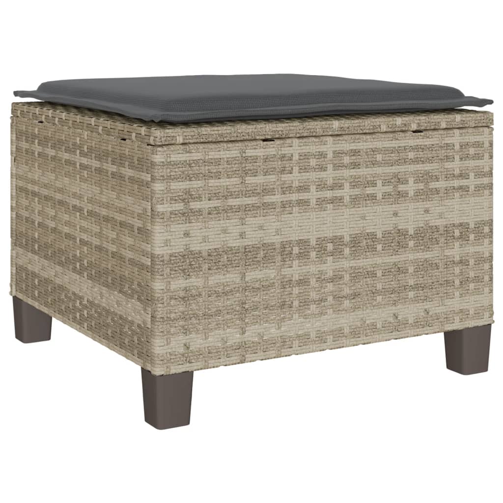 Set bistro cu perne, 3 piese, gri deschis, poliratan GartenMobel Dekor