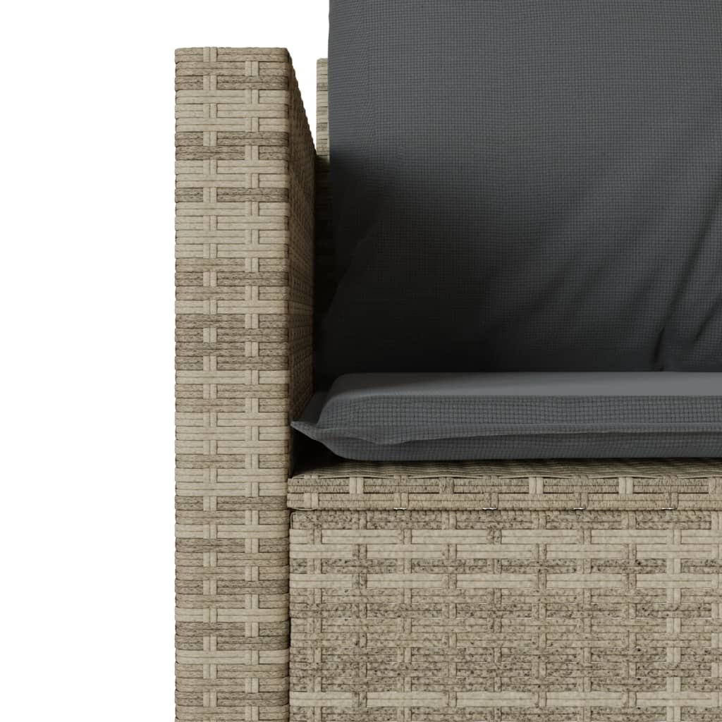 Set bistro cu perne, 3 piese, gri deschis, poliratan GartenMobel Dekor