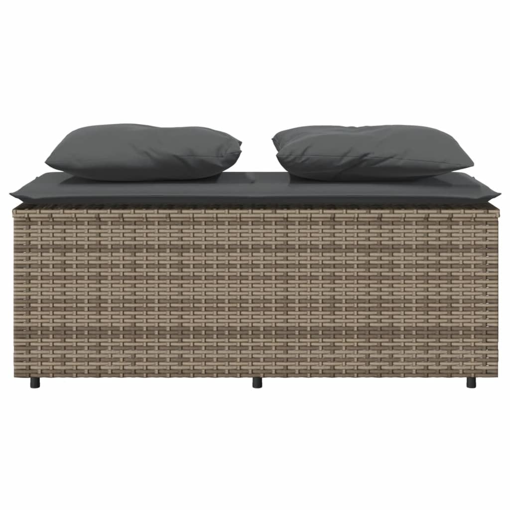 Set mobilier de grădină cu perne, 3 piese, gri, poliratan GartenMobel Dekor
