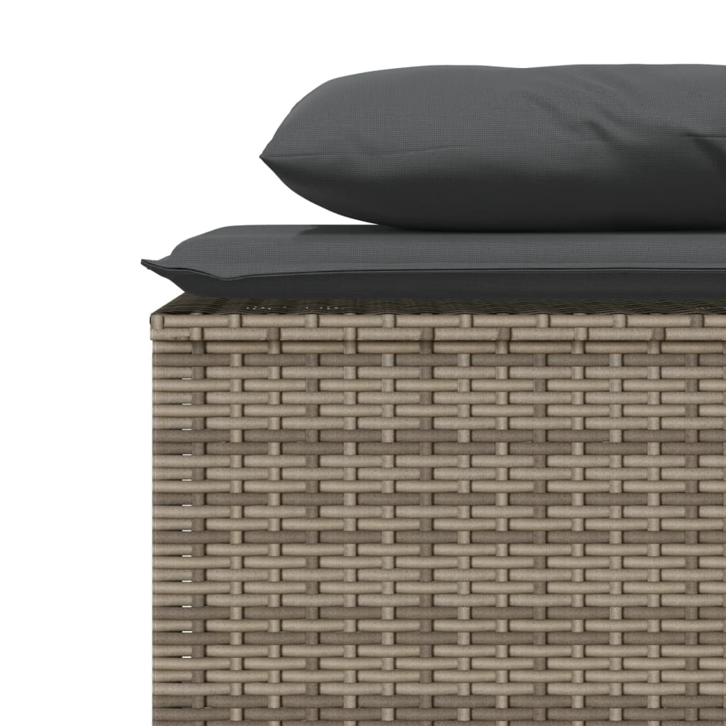 Set mobilier de grădină cu perne, 3 piese, gri, poliratan GartenMobel Dekor