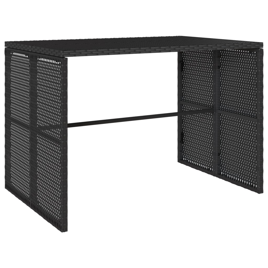 Set mobilier de grădină cu perne, 3 piese, negru, poliratan GartenMobel Dekor