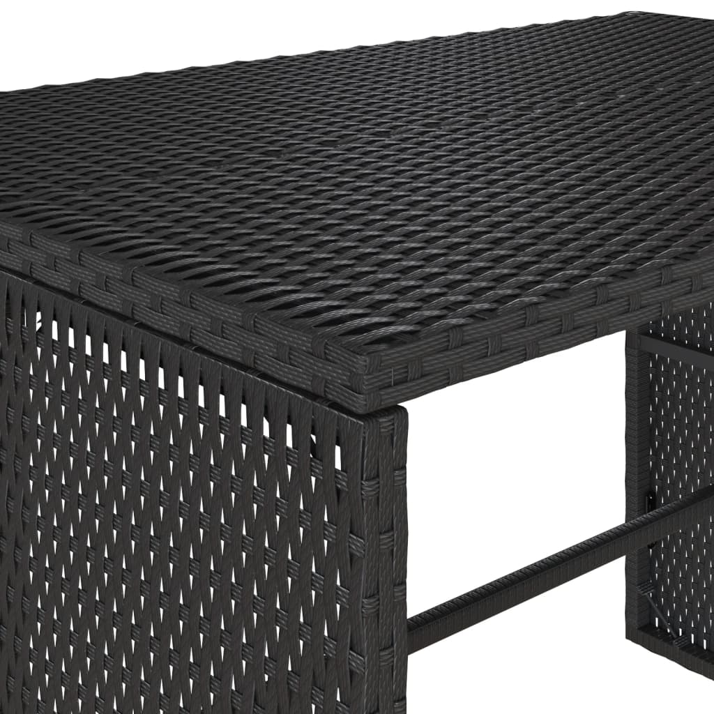 Set mobilier de grădină cu perne, 3 piese, negru, poliratan GartenMobel Dekor