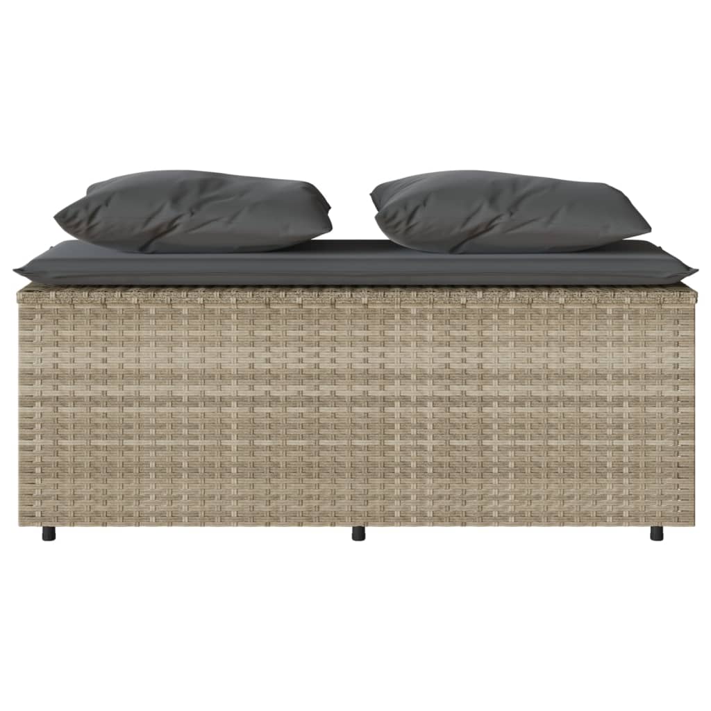 Set mobilier de grădină cu perne, 3 piese,gri deschis,poliratan GartenMobel Dekor