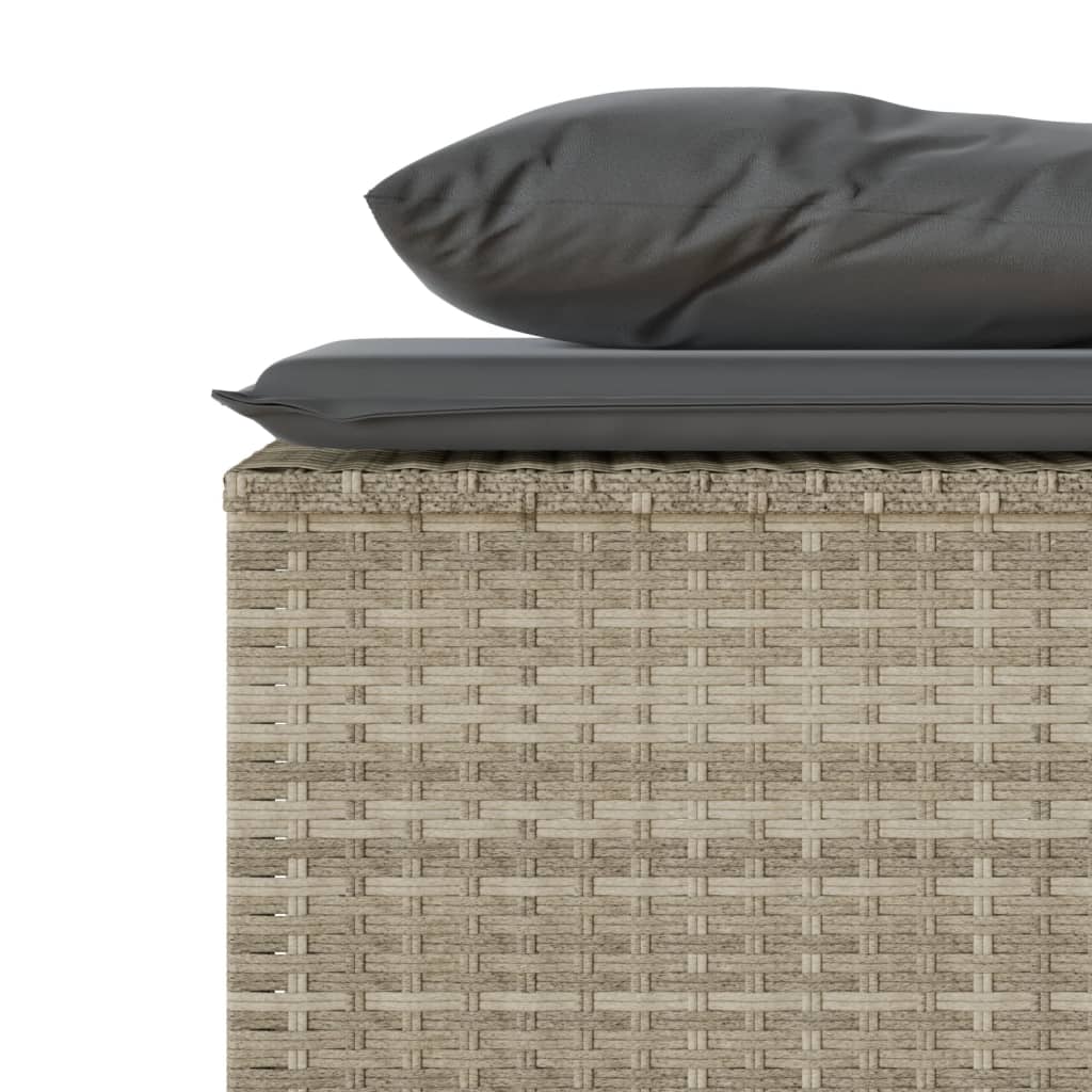 Set mobilier de grădină cu perne, 3 piese,gri deschis,poliratan GartenMobel Dekor