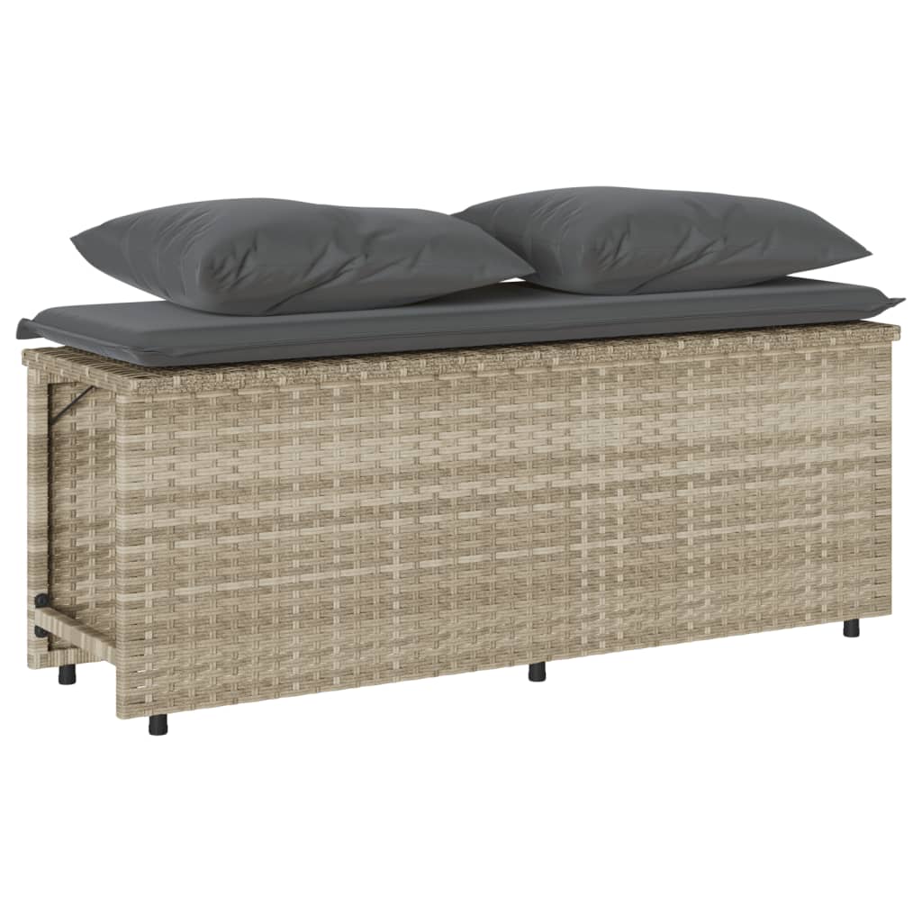 Set mobilier de grădină cu perne, 3 piese,gri deschis,poliratan GartenMobel Dekor