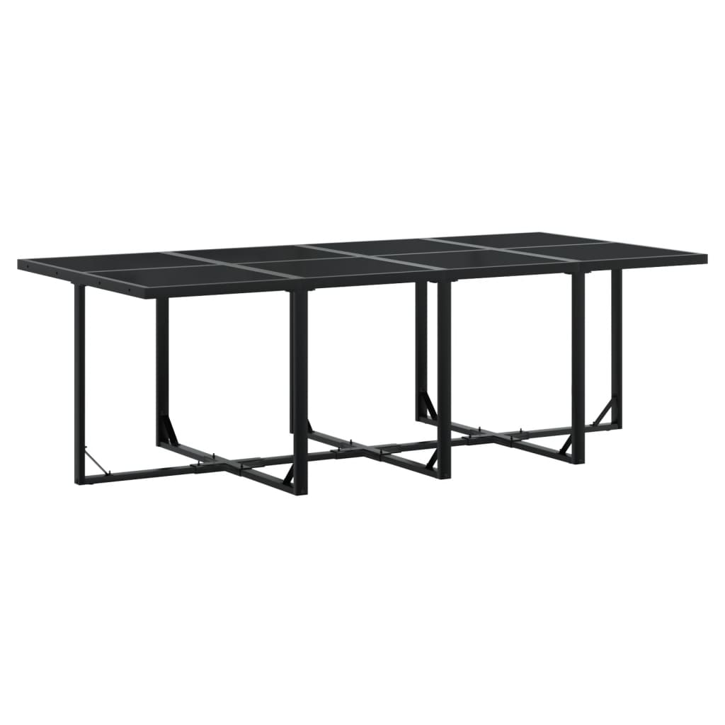 Set mobilier de grădină cu perne, 9 piese, negru, poliratan GartenMobel Dekor