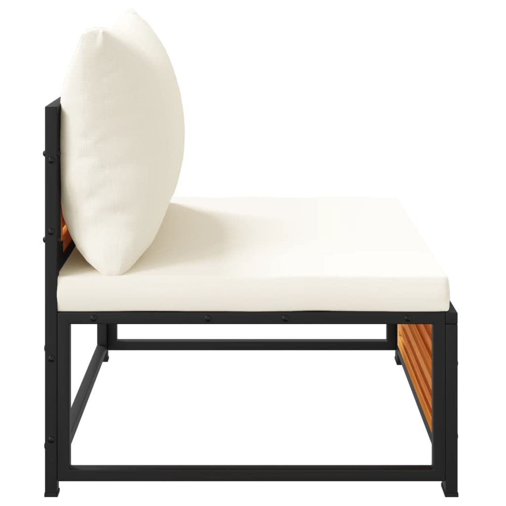 Canapea de grădină fără cotiere, cu perne, lemn masiv acacia GartenMobel Dekor