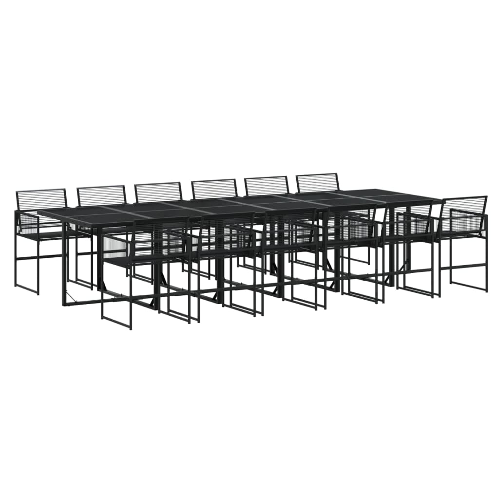Set mobilier de grădină, 13 piese, negru, poliratan GartenMobel Dekor