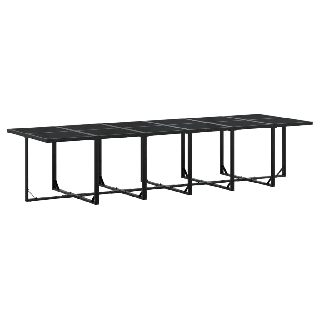 Set mobilier de grădină, 13 piese, negru, poliratan GartenMobel Dekor