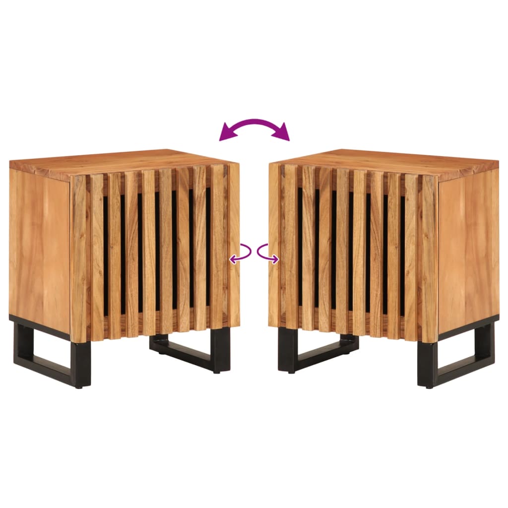 Noptiere, 2 buc., 40x33x46 cm, lemn masiv de acacia GartenMobel Dekor