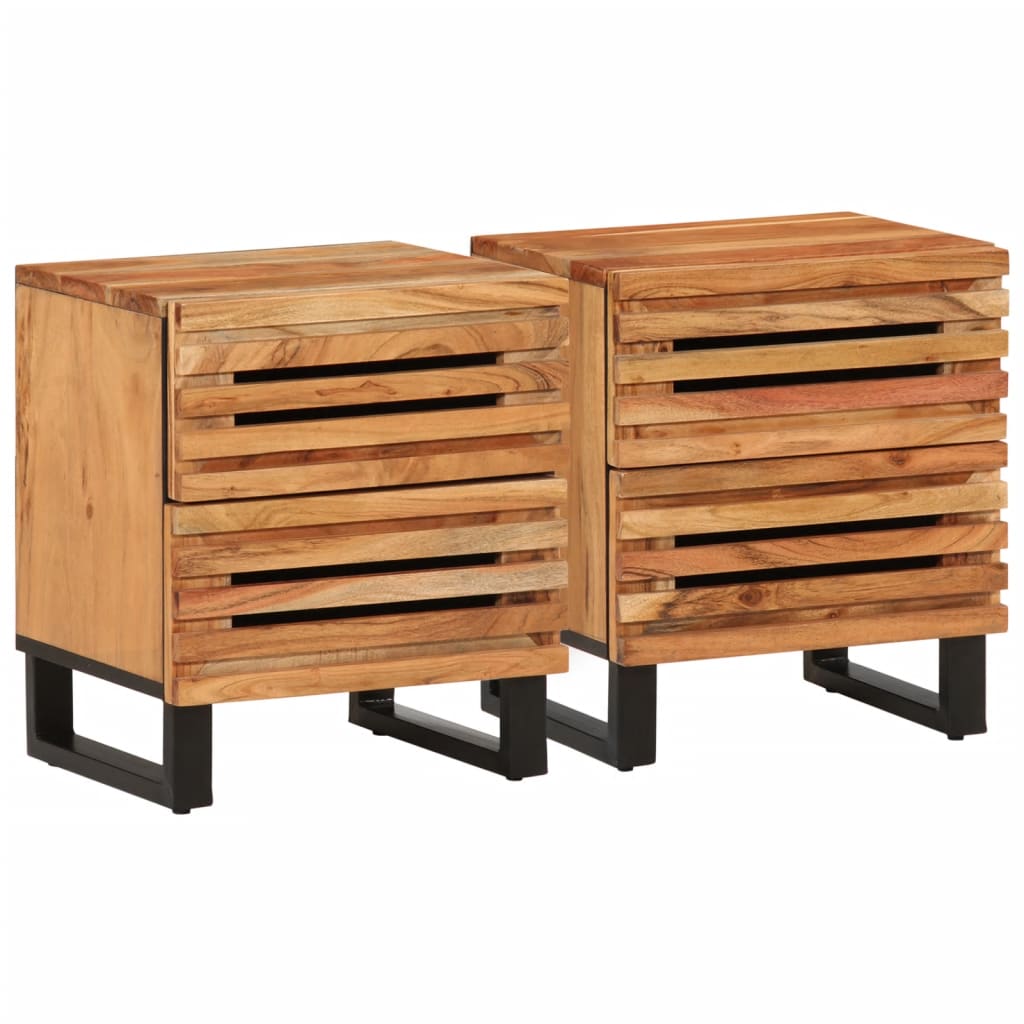 Noptiere, 2 buc., 40x33x46 cm, lemn masiv de acacia GartenMobel Dekor
