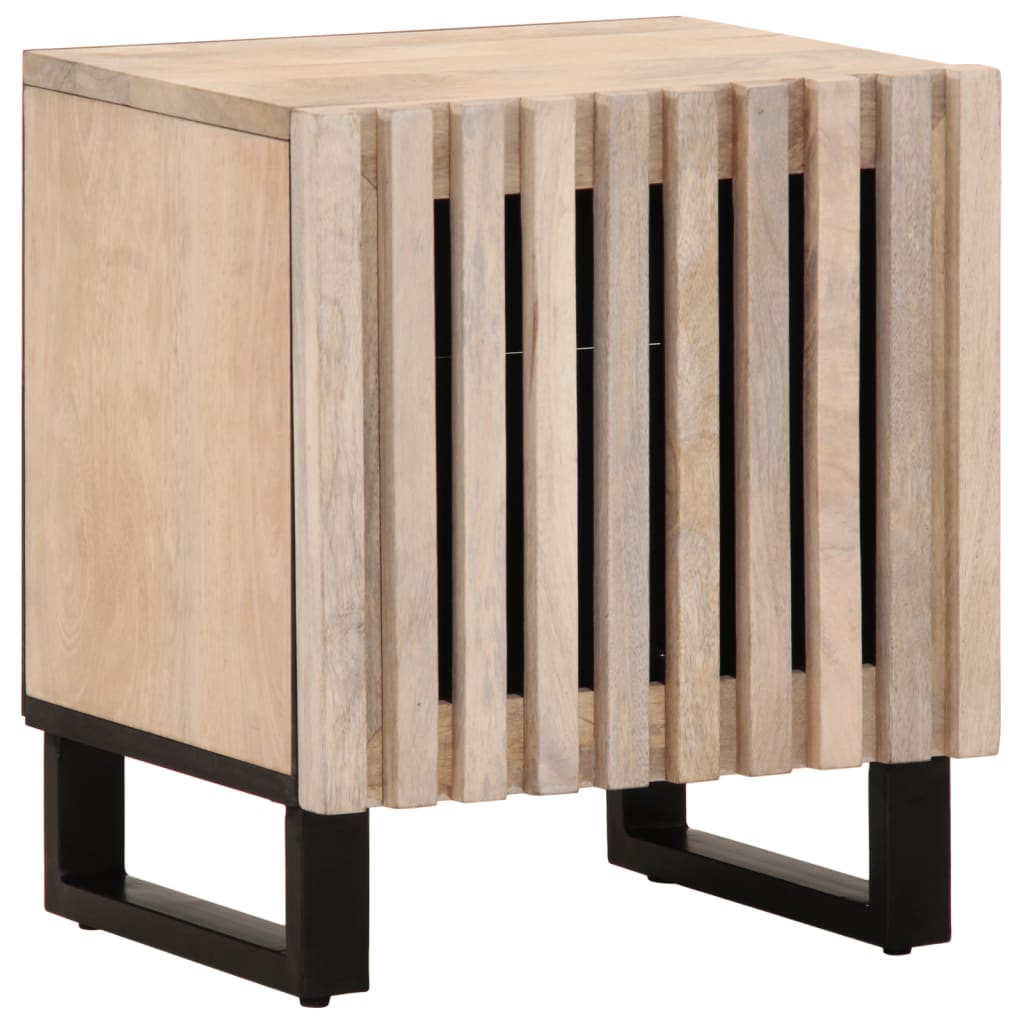 Noptiere, 2 buc., 40x33x46 cm, lemn masiv mango albit GartenMobel Dekor