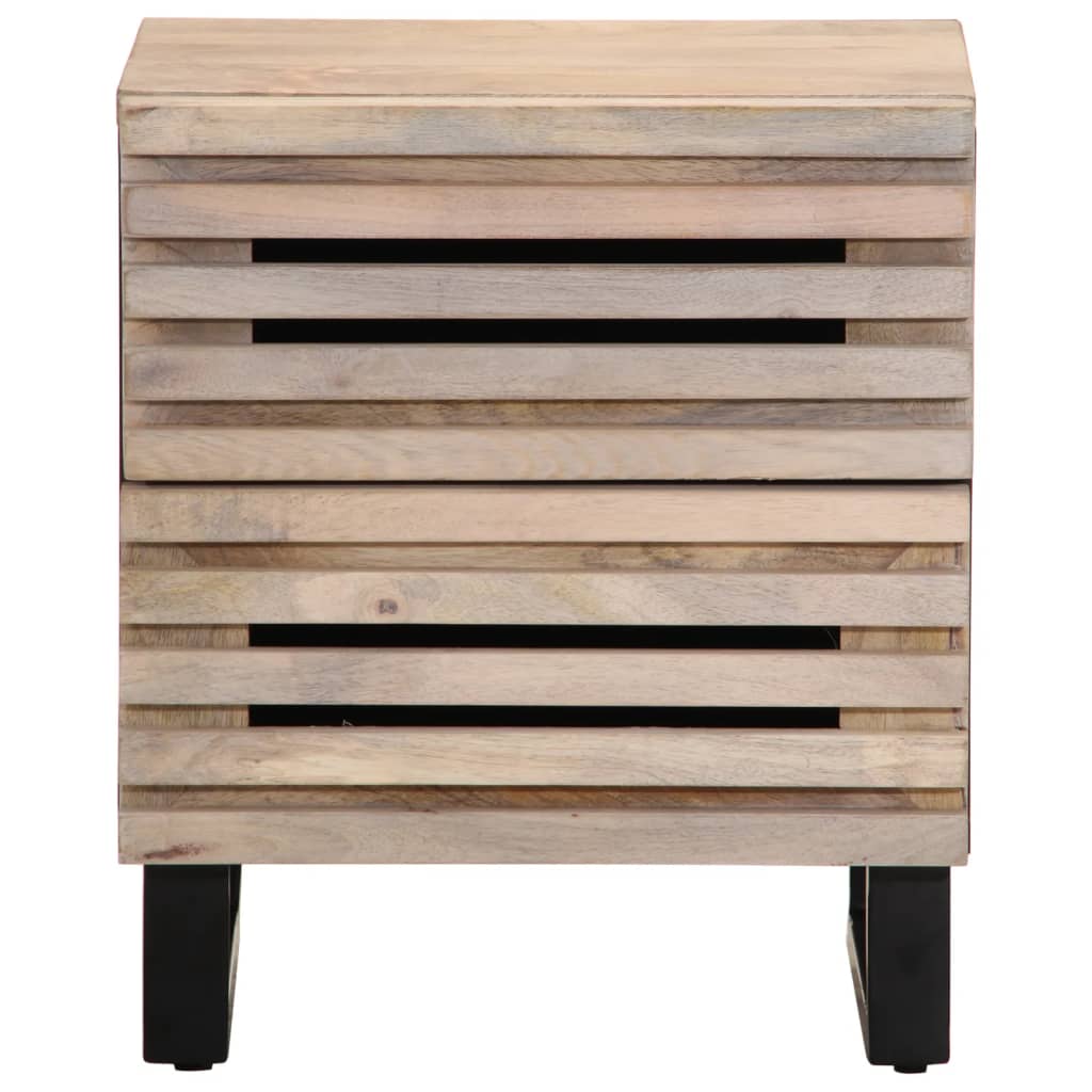 Noptiere, 2 buc., 40x33x46 cm, lemn masiv mango albit GartenMobel Dekor