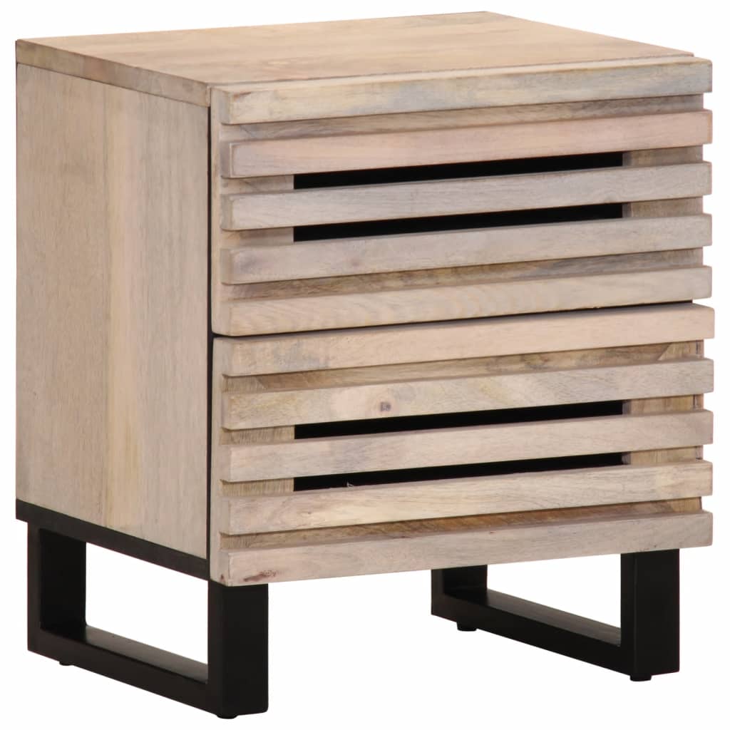 Noptiere, 2 buc., 40x33x46 cm, lemn masiv mango albit GartenMobel Dekor