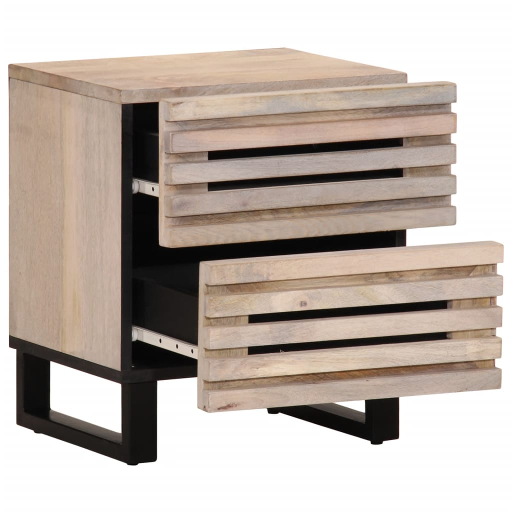 Noptiere, 2 buc., 40x33x46 cm, lemn masiv mango albit GartenMobel Dekor