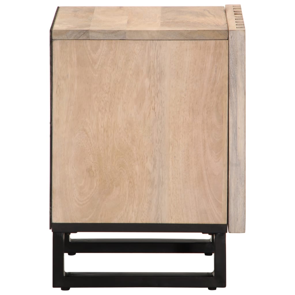Noptiere, 2 buc., 40x33x46 cm, lemn masiv mango albit GartenMobel Dekor