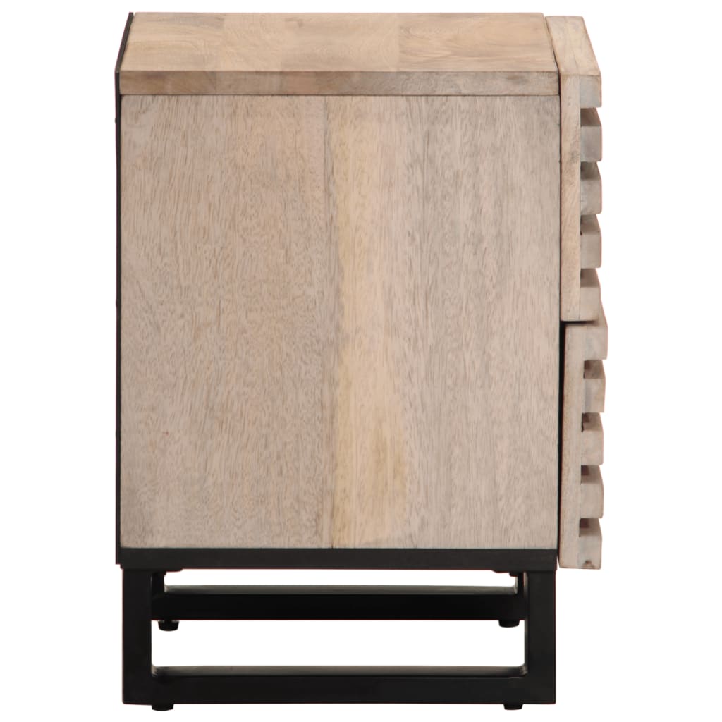 Noptiere, 2 buc., 40x33x46 cm, lemn masiv mango albit GartenMobel Dekor